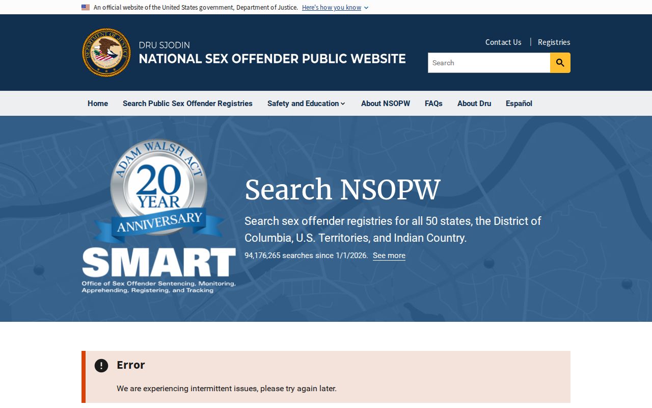 National registry layer for an Accomack County sex offender search